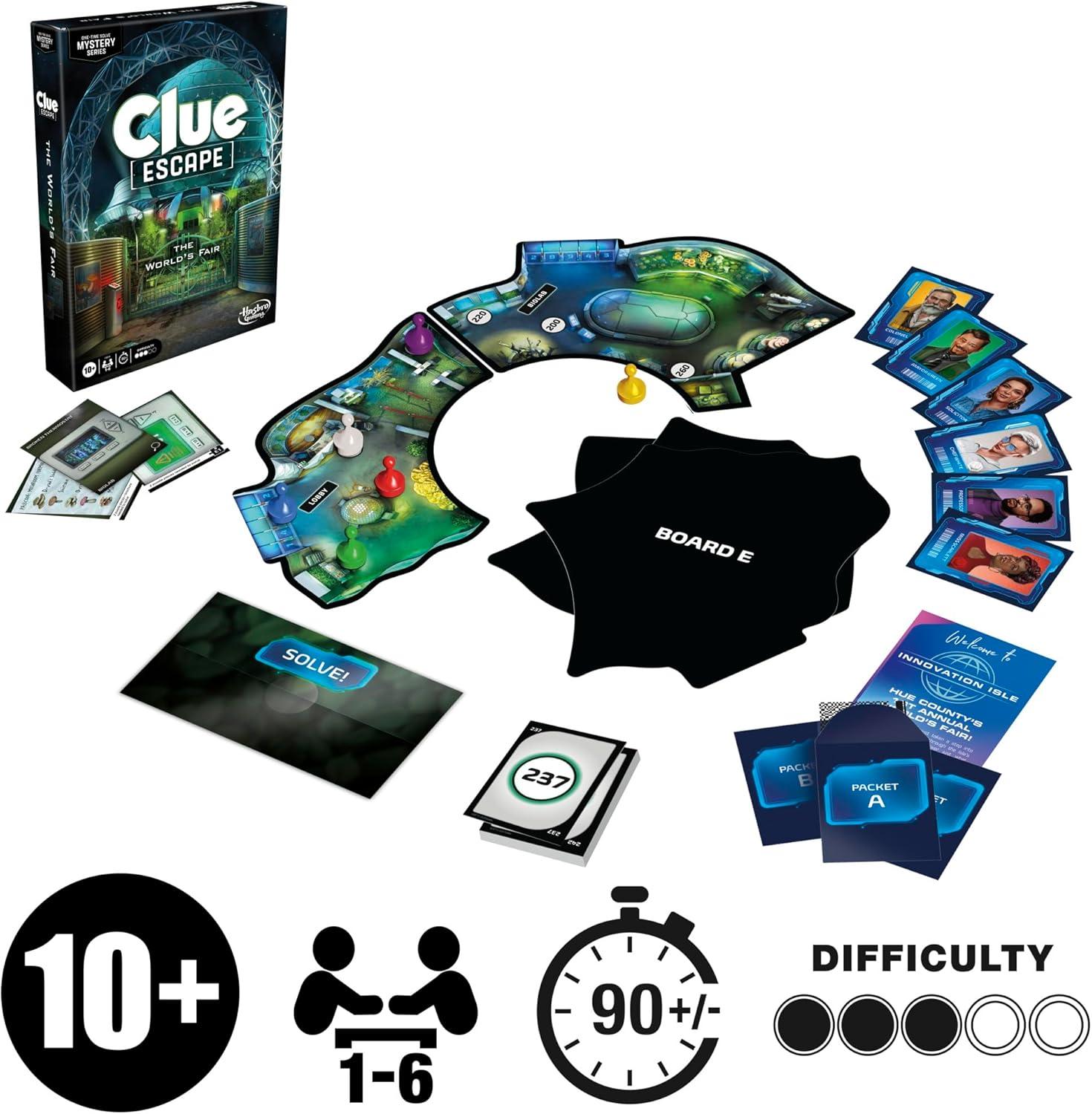 imageClue Escape The Worlds Fair Board Game Escape Room 1Time Solve Mystery Games Ages 10 1 to 6 Players 90 120 Mins Family Games