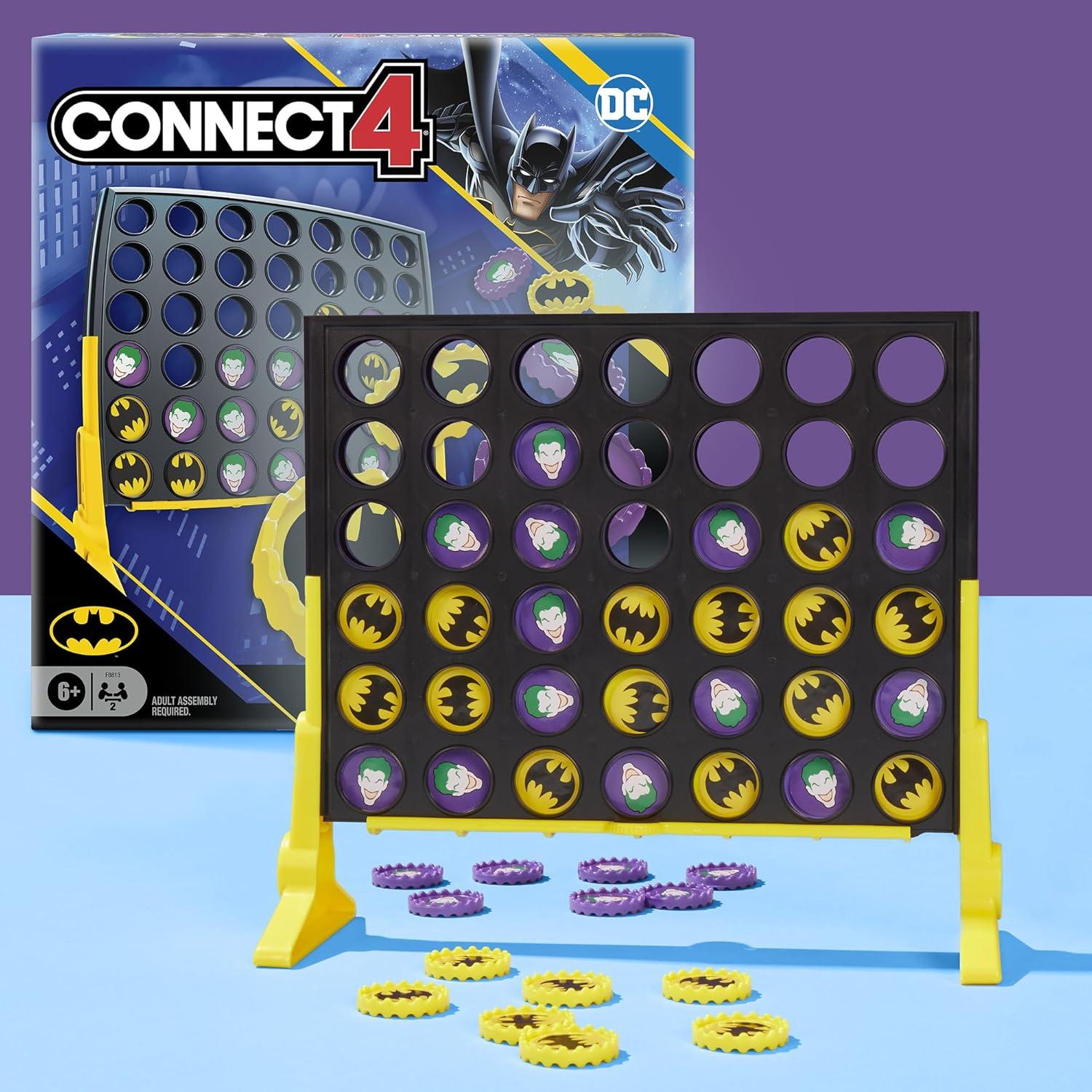 imageConnect 4 Batman Game BatmanThemed 4 in a Row Game Ages 6 and Up for 2 Players Strategy Board Games for Kids and Families Amazon Exclusive