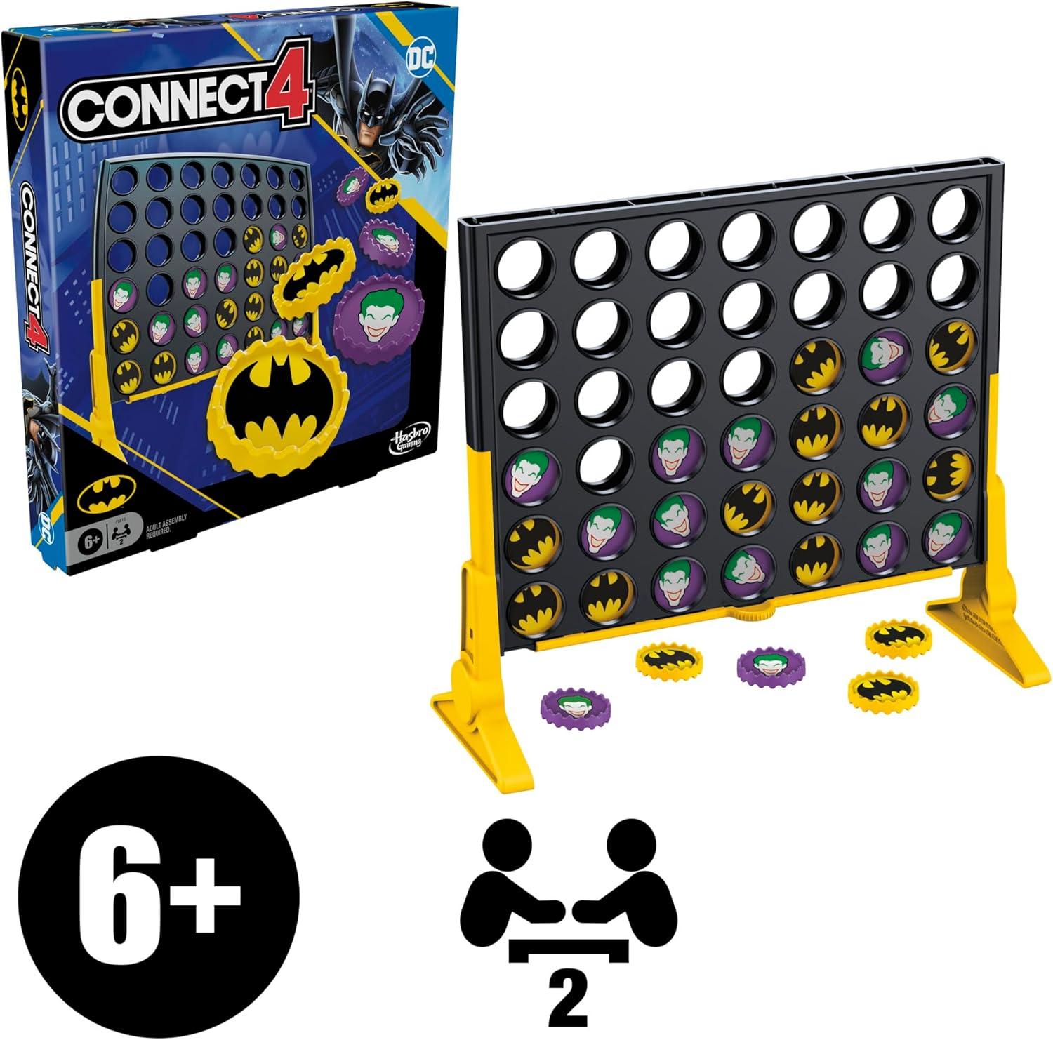 imageConnect 4 Batman Game BatmanThemed 4 in a Row Game Ages 6 and Up for 2 Players Strategy Board Games for Kids and Families Amazon Exclusive