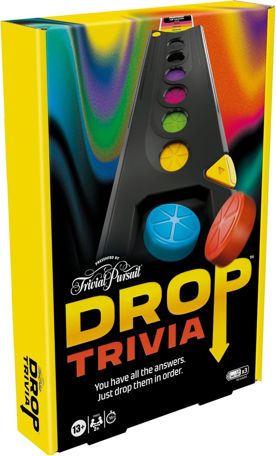 imageDrop Trivia Game Electronic Party Game with Voice and Sounds Ages 13 2 or More Players 15 Mins from Trivial Pursuit Party Board GamesDrop Trivia
