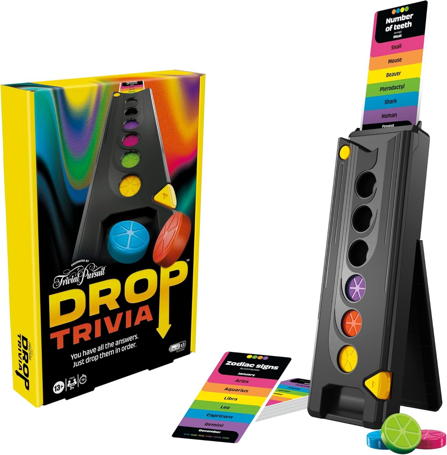 imageDrop Trivia Game Electronic Party Game with Voice and Sounds Ages 13 2 or More Players 15 Mins from Trivial Pursuit Party Board GamesDrop Trivia