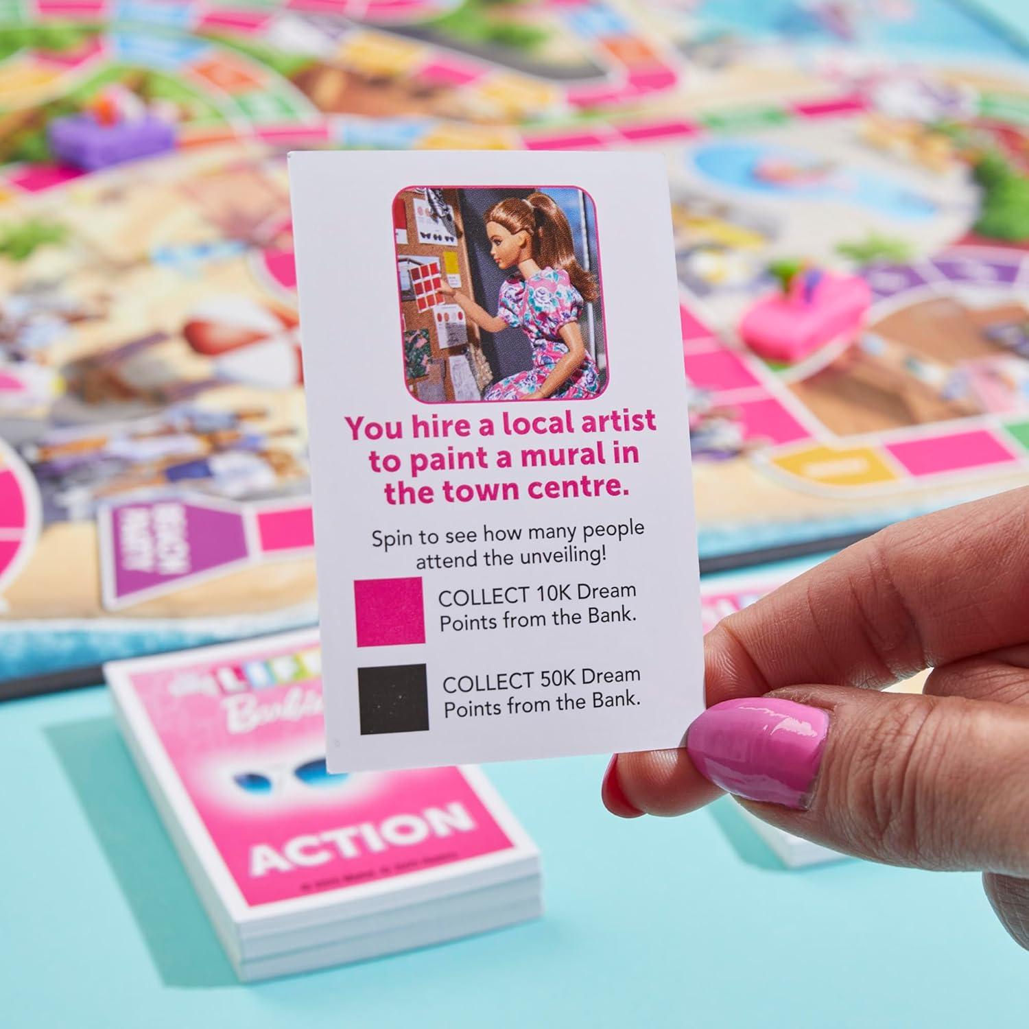 imageHasbro Games The Game of Life Barbie Edition Board Game Ages 8 2 to 4 Players Fun Family Games for Kids and Adults Kids Gifts Amazon Exclusive