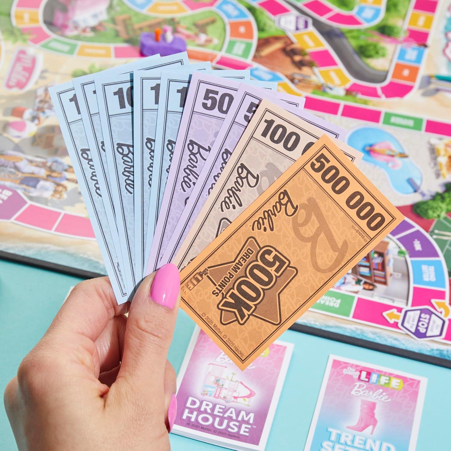 imageHasbro Games The Game of Life Barbie Edition Board Game Ages 8 2 to 4 Players Fun Family Games for Kids and Adults Kids Gifts Amazon Exclusive