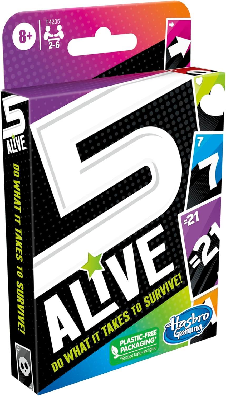 imageHasbro Gaming 5 Alive Card Game FastPaced Game for Kids and Families Easy to Learn 2 to 6 Players Fun Summer Activities Vacation Travel Essentials Ages 8