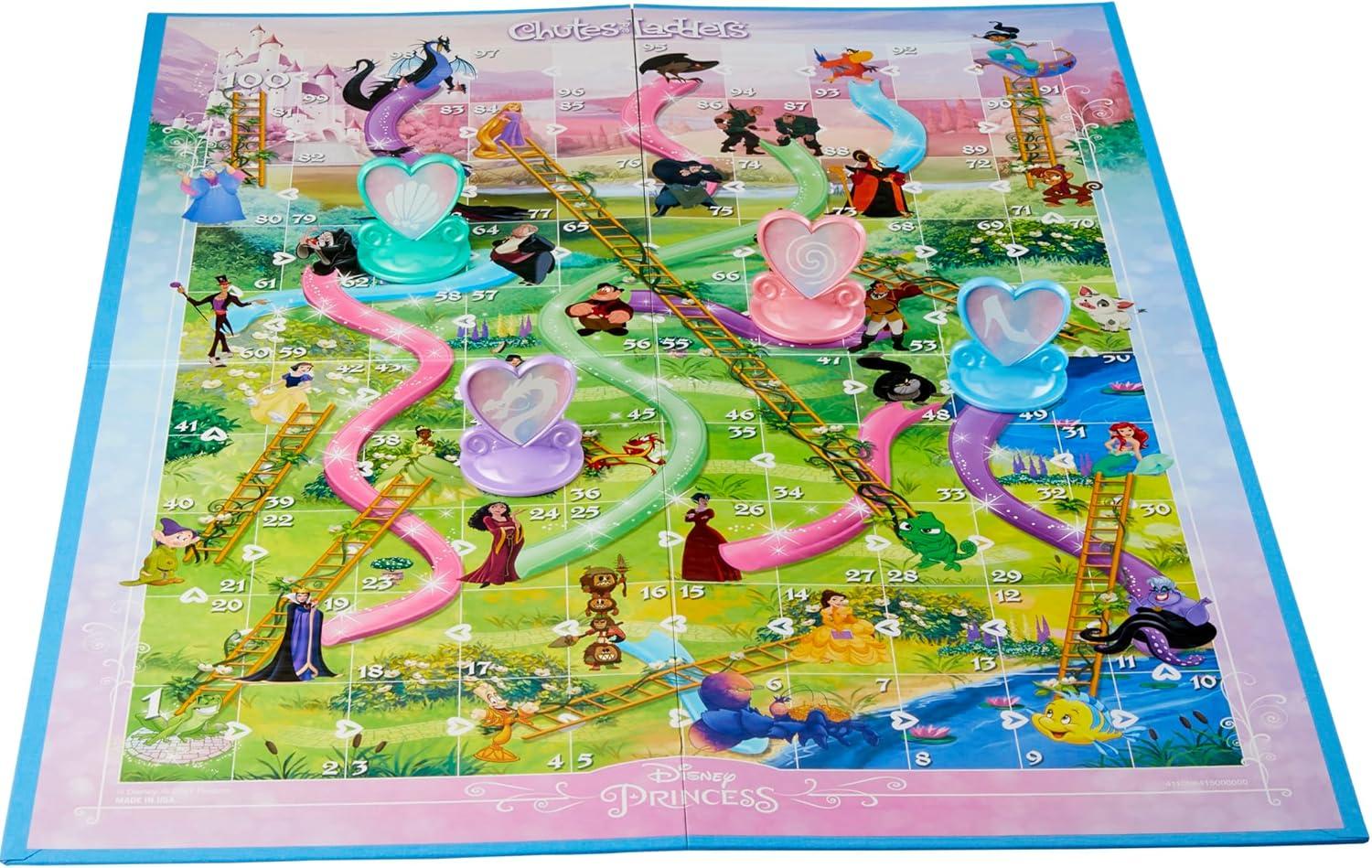 imageHasbro Gaming Chutes and Ladders Disney Princess Edition Board Game for Kids Ages 3 and Up Preschool Game for 24 Players Amazon ExclusiveBoard Game