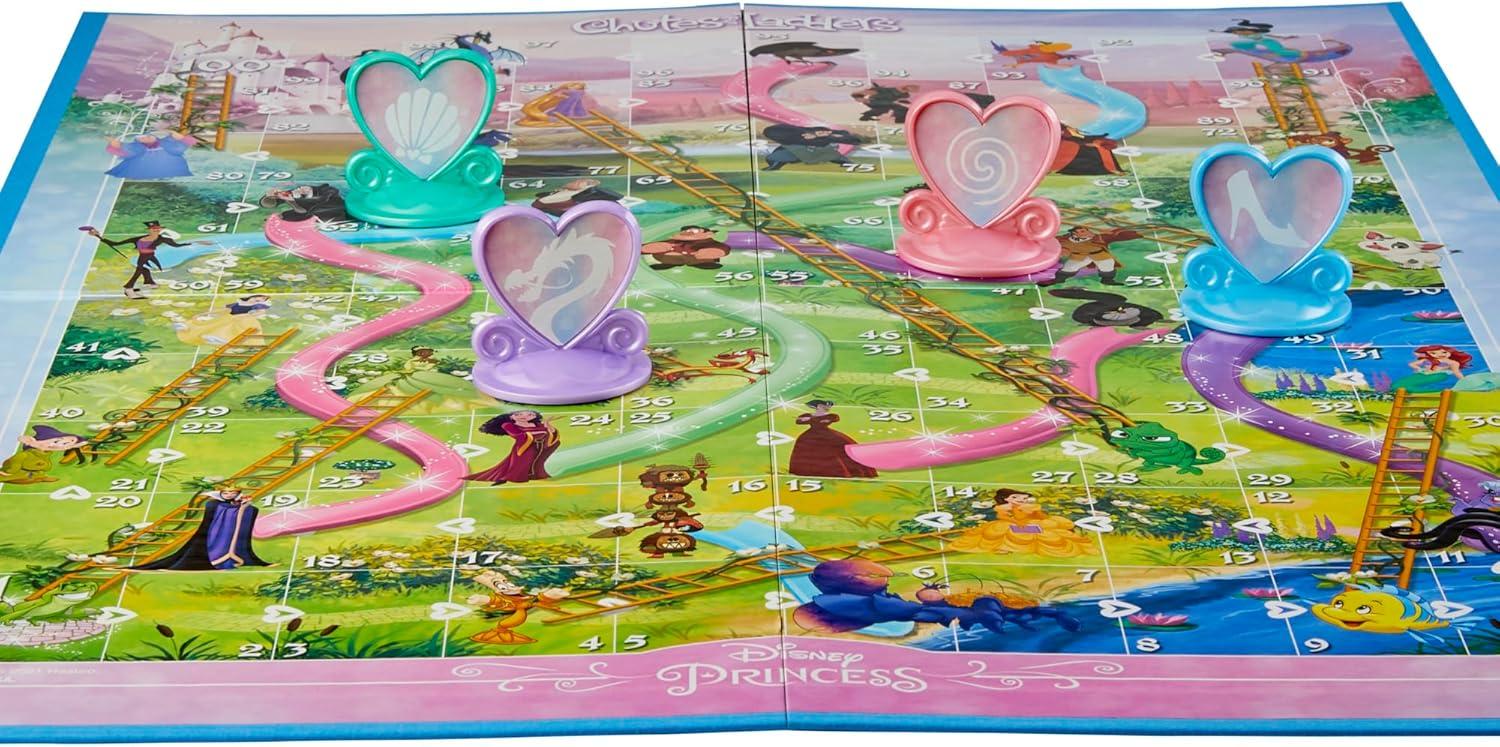 imageHasbro Gaming Chutes and Ladders Disney Princess Edition Board Game for Kids Ages 3 and Up Preschool Game for 24 Players Amazon ExclusiveBoard Game