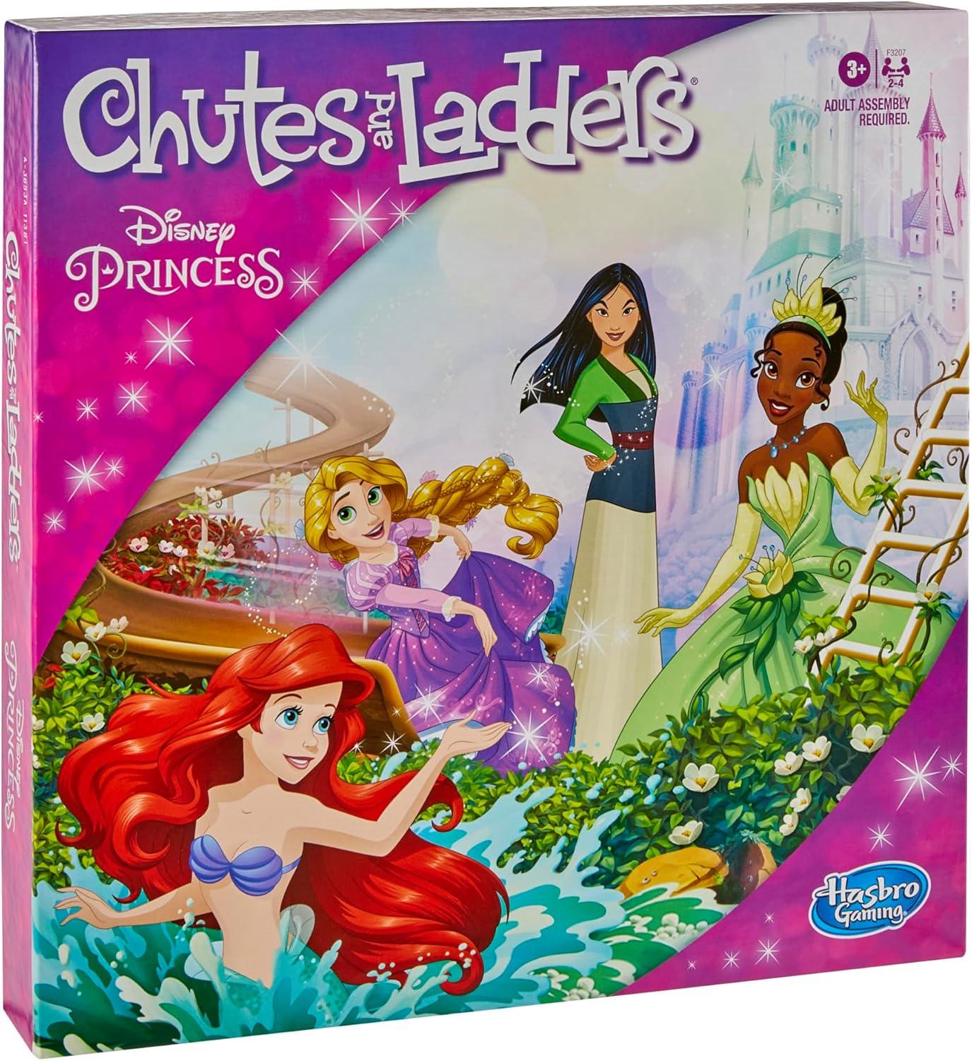 imageHasbro Gaming Chutes and Ladders Disney Princess Edition Board Game for Kids Ages 3 and Up Preschool Game for 24 Players Amazon ExclusiveBoard Game