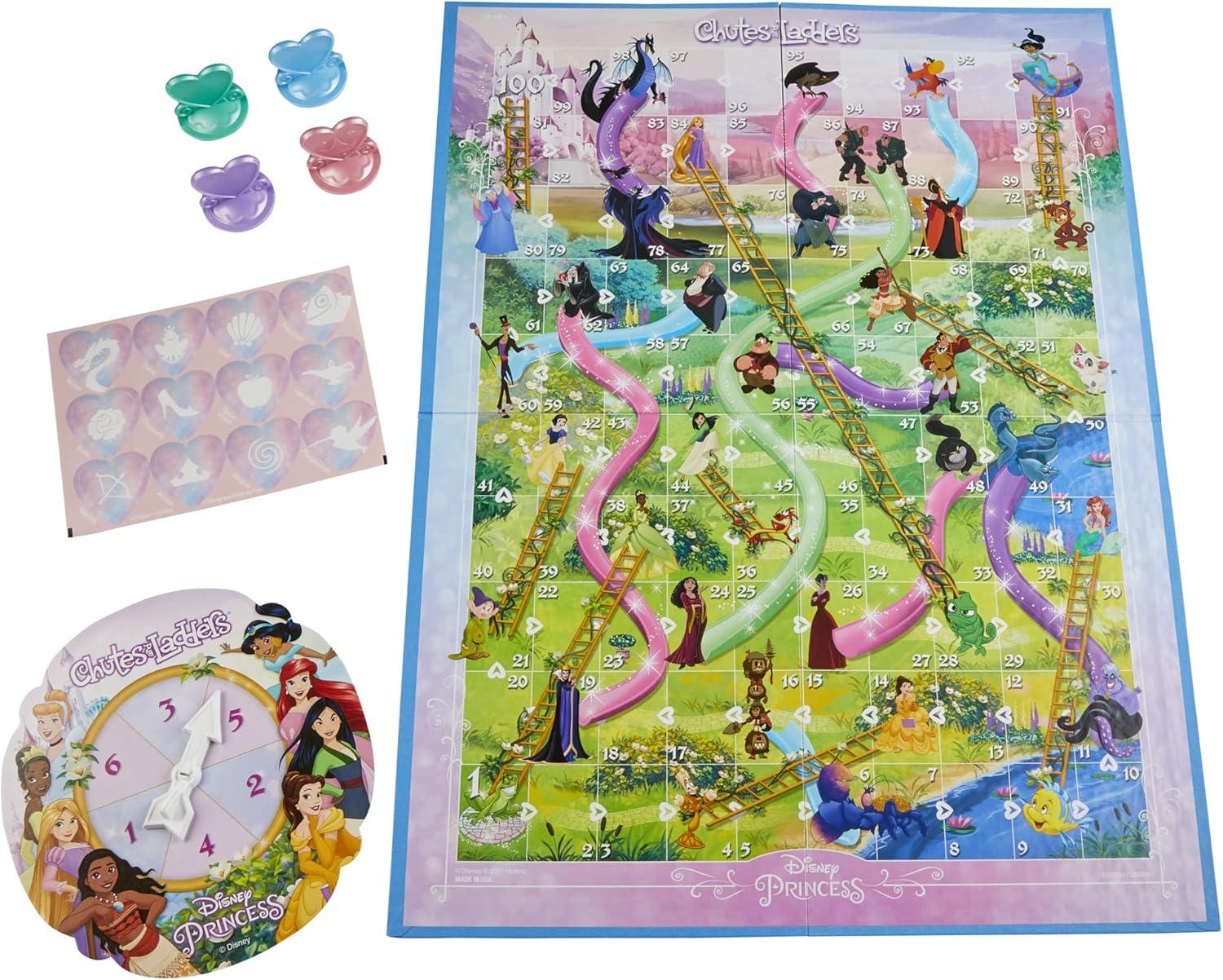 imageHasbro Gaming Chutes and Ladders Disney Princess Edition Board Game for Kids Ages 3 and Up Preschool Game for 24 Players Amazon ExclusiveBoard Game