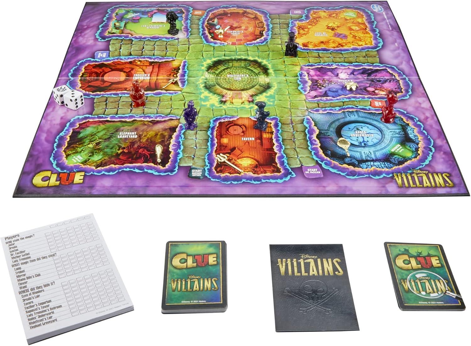 imageHasbro Gaming Clue Disney Villains Edition Board Game for Kids Ages 8 26 Players Amazon Exclusive