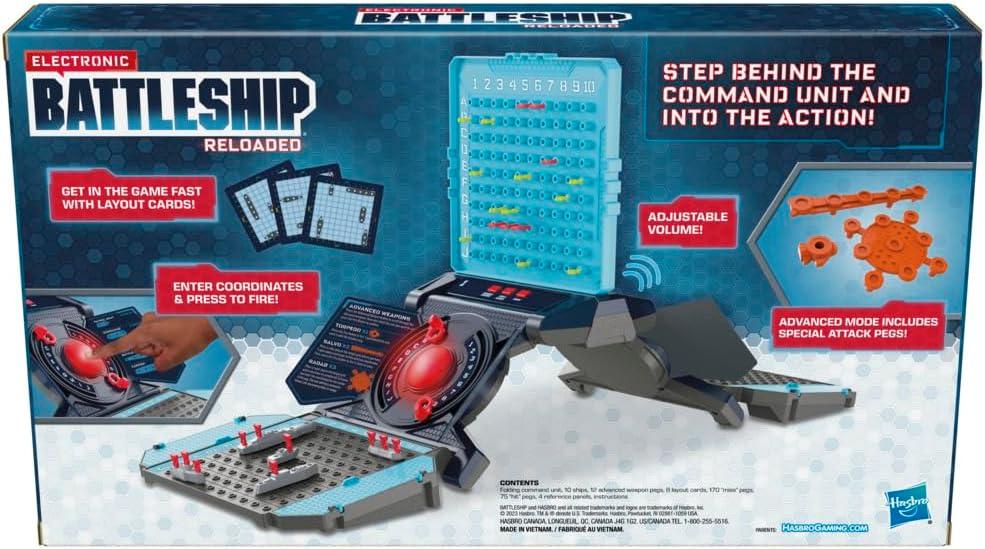 imageHasbro Gaming Electronic Battleship Reloaded Board Game Naval Combat Strategy Game with Sounds Lights Special Attacks Ages 8 and Up 12 Players