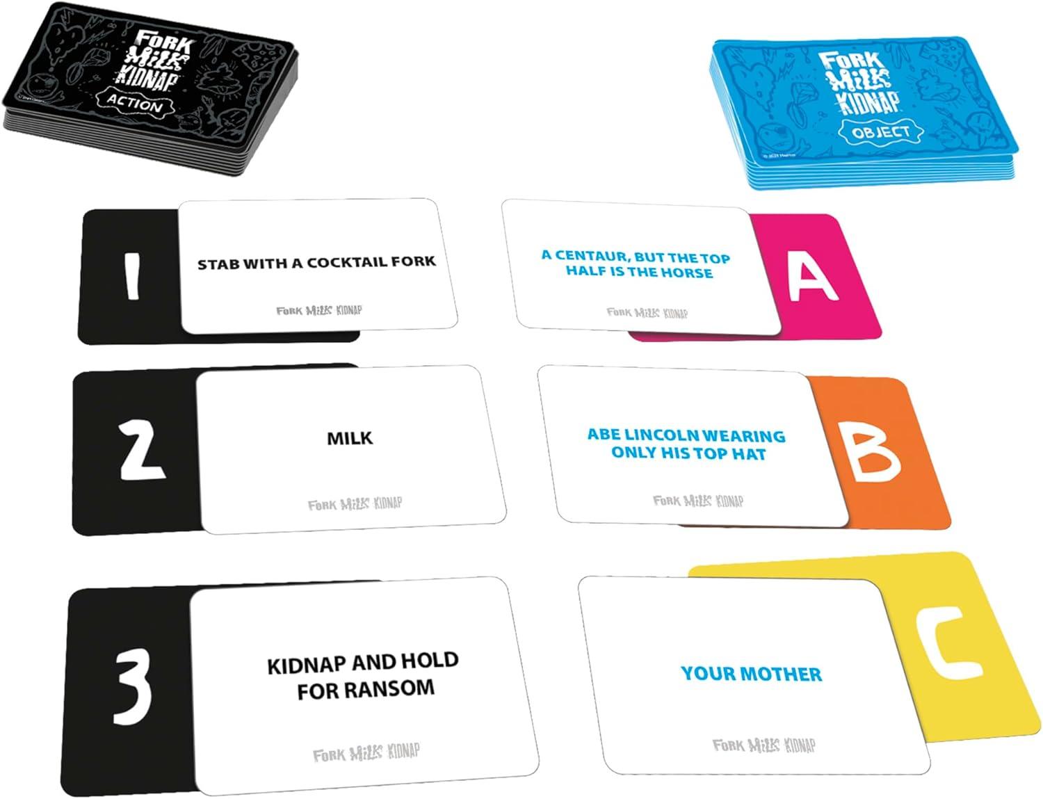imageHasbro Gaming Fork Milk Kidnap Game for Adults Only an Adult Party Game of Questionable Choices Ages 17 for 3 to 10 Players Hilarious NSFW Card GamesMulticolor