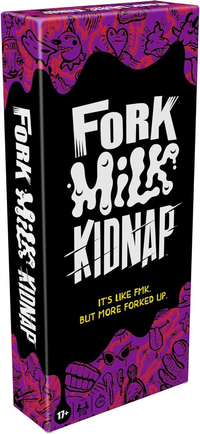 imageHasbro Gaming Fork Milk Kidnap Game for Adults Only an Adult Party Game of Questionable Choices Ages 17 for 3 to 10 Players Hilarious NSFW Card GamesMulticolor
