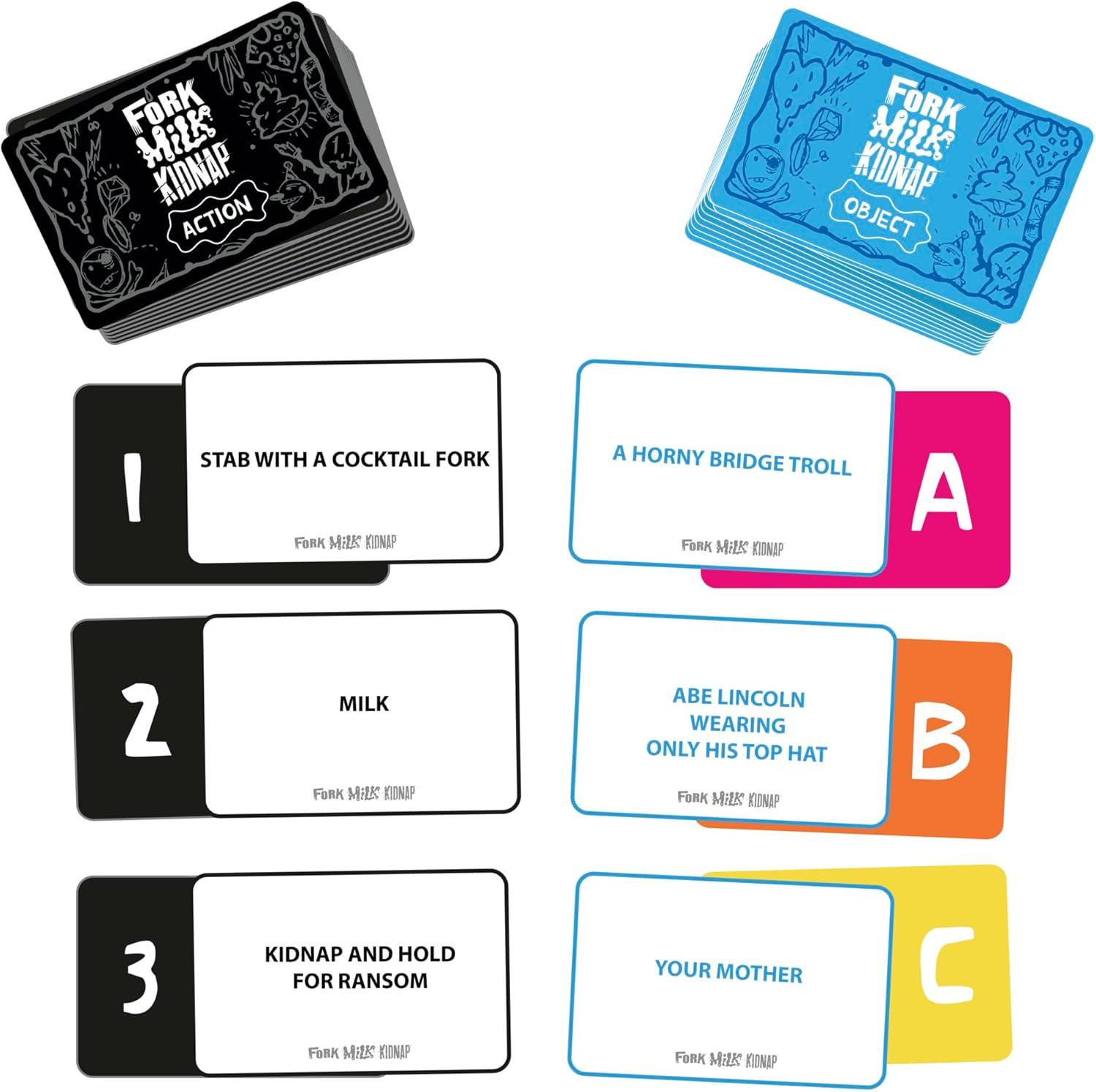 imageHasbro Gaming Fork Milk Kidnap Game for Adults Only an Adult Party Game of Questionable Choices Ages 17 for 3 to 10 Players Hilarious NSFW Card GamesMulticolor