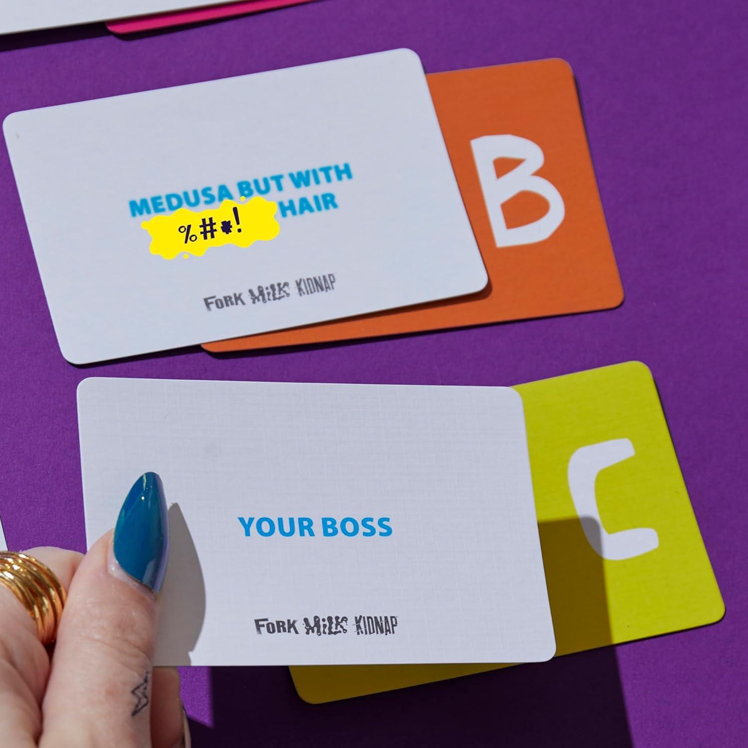 imageHasbro Gaming Fork Milk Kidnap Game for Adults Only an Adult Party Game of Questionable Choices Ages 17 for 3 to 10 Players Hilarious NSFW Card GamesMulticolor