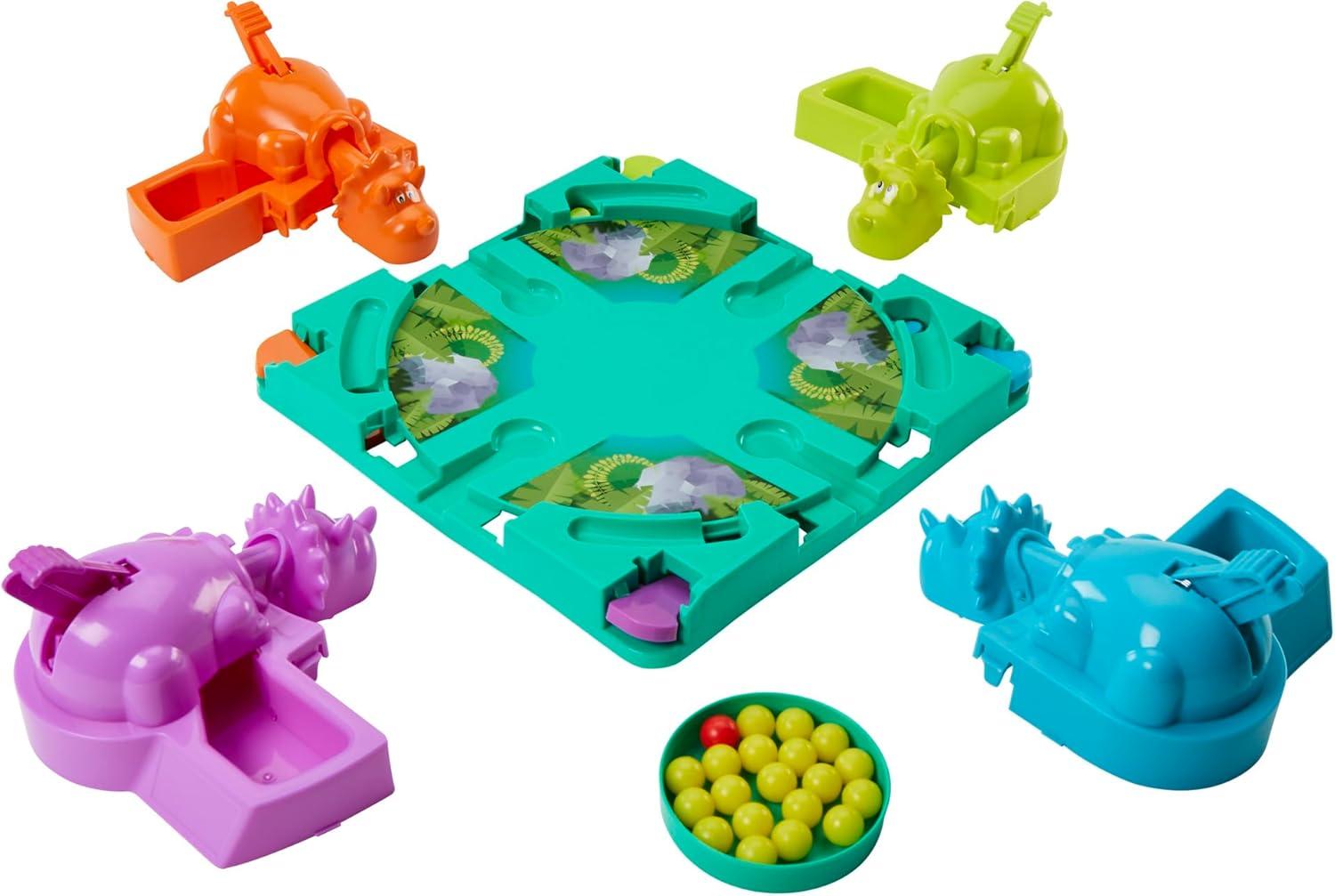 imageHasbro Gaming Hungry Hungry Hippos Dino Edition Board Game PreSchool Game for Ages 4 and Up for 2 to 4 Players Amazon ExclusiveBoard Game