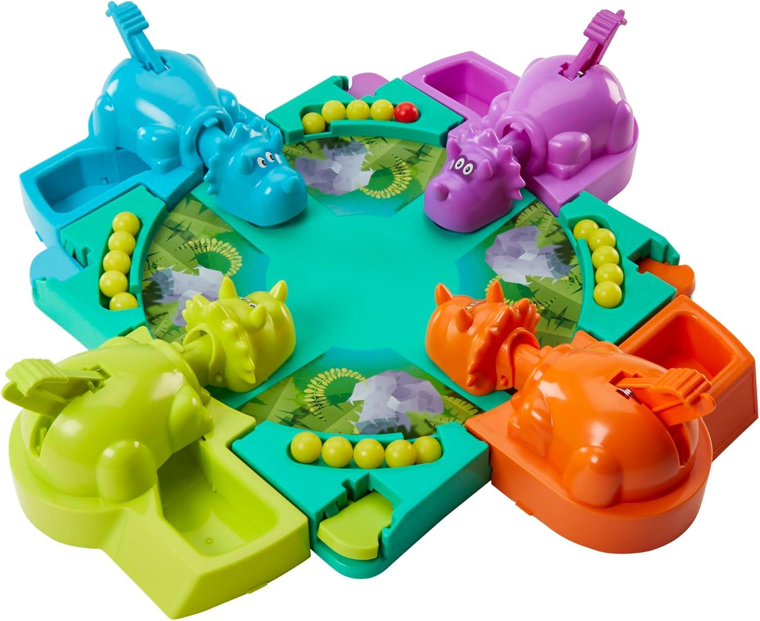 imageHasbro Gaming Hungry Hungry Hippos Dino Edition Board Game PreSchool Game for Ages 4 and Up for 2 to 4 Players Amazon ExclusiveBoard Game