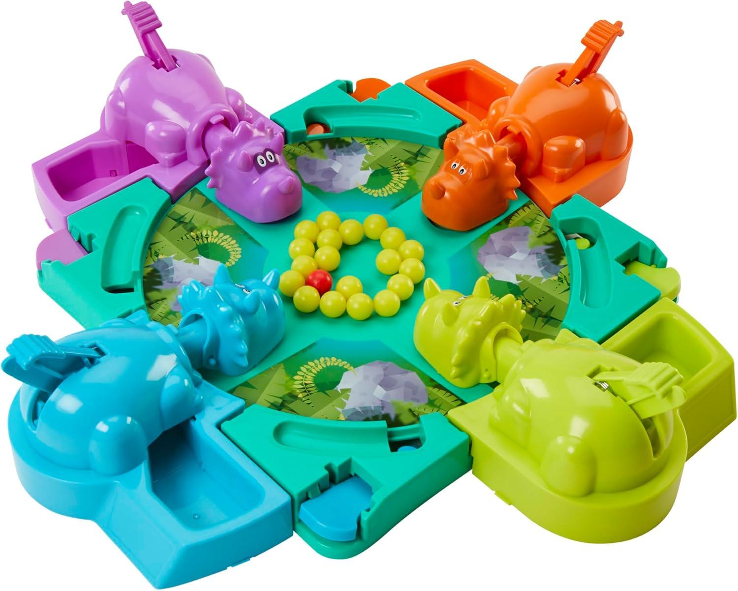 imageHasbro Gaming Hungry Hungry Hippos Dino Edition Board Game PreSchool Game for Ages 4 and Up for 2 to 4 Players Amazon ExclusiveBoard Game