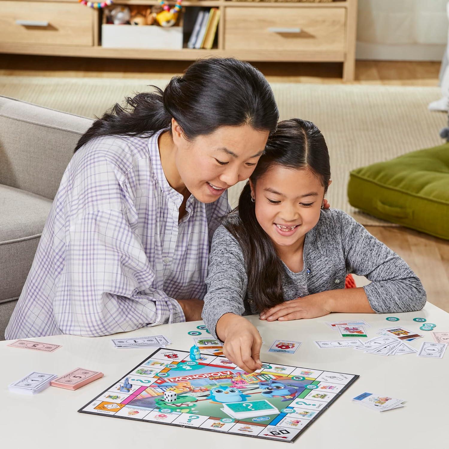 imageHasbro Gaming Monopoly Junior Board Game 2Sided Gameboard 2 Games in 1 Monopoly Game for Younger Kids Ages 4 and Up Kids Games for 2 to 6 Players