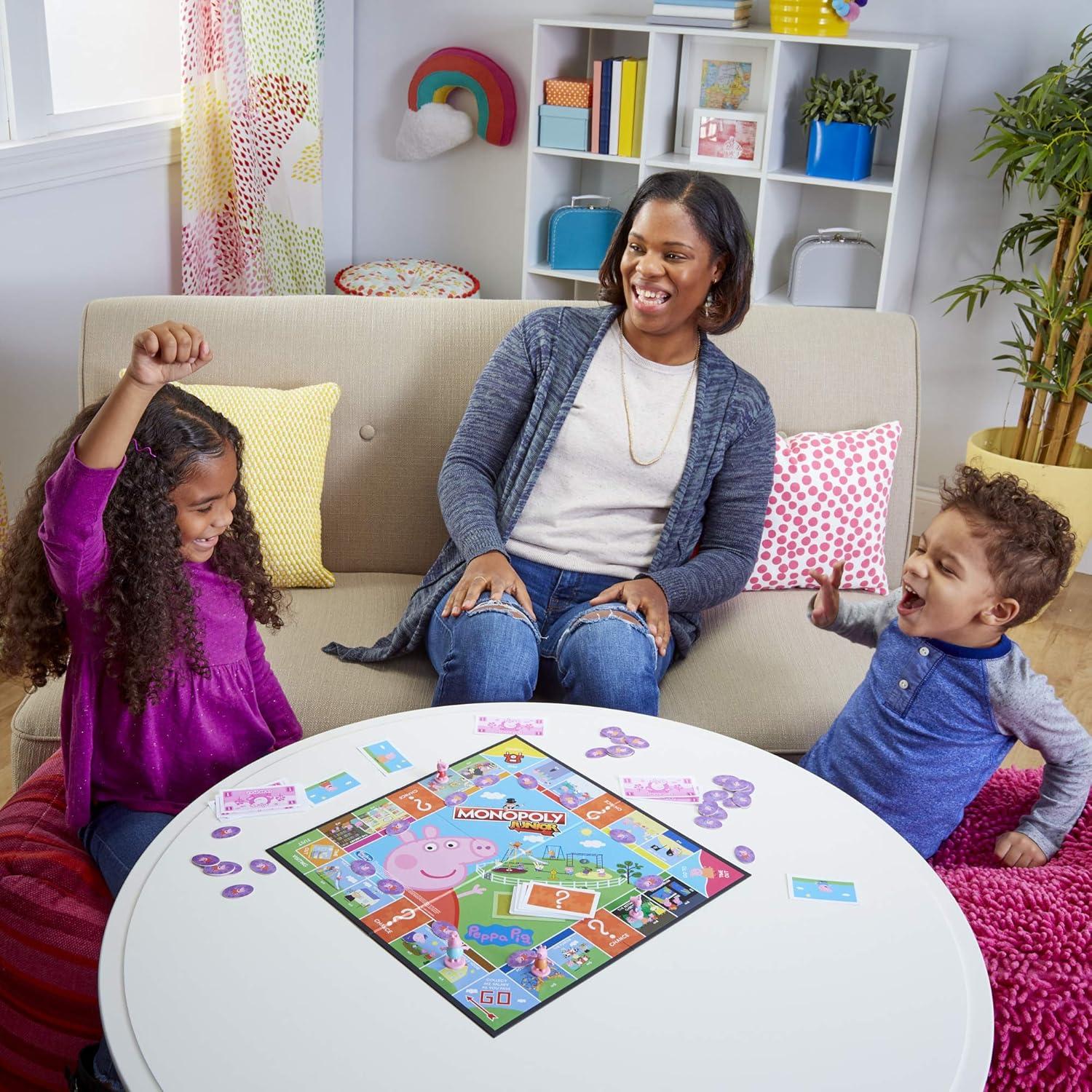 imageHasbro Gaming Monopoly Junior Peppa Pig Edition Board Game for 24 Players Indoor Games for Kids Peppa Pig Toys and Games Ages 5 Amazon Exclusive