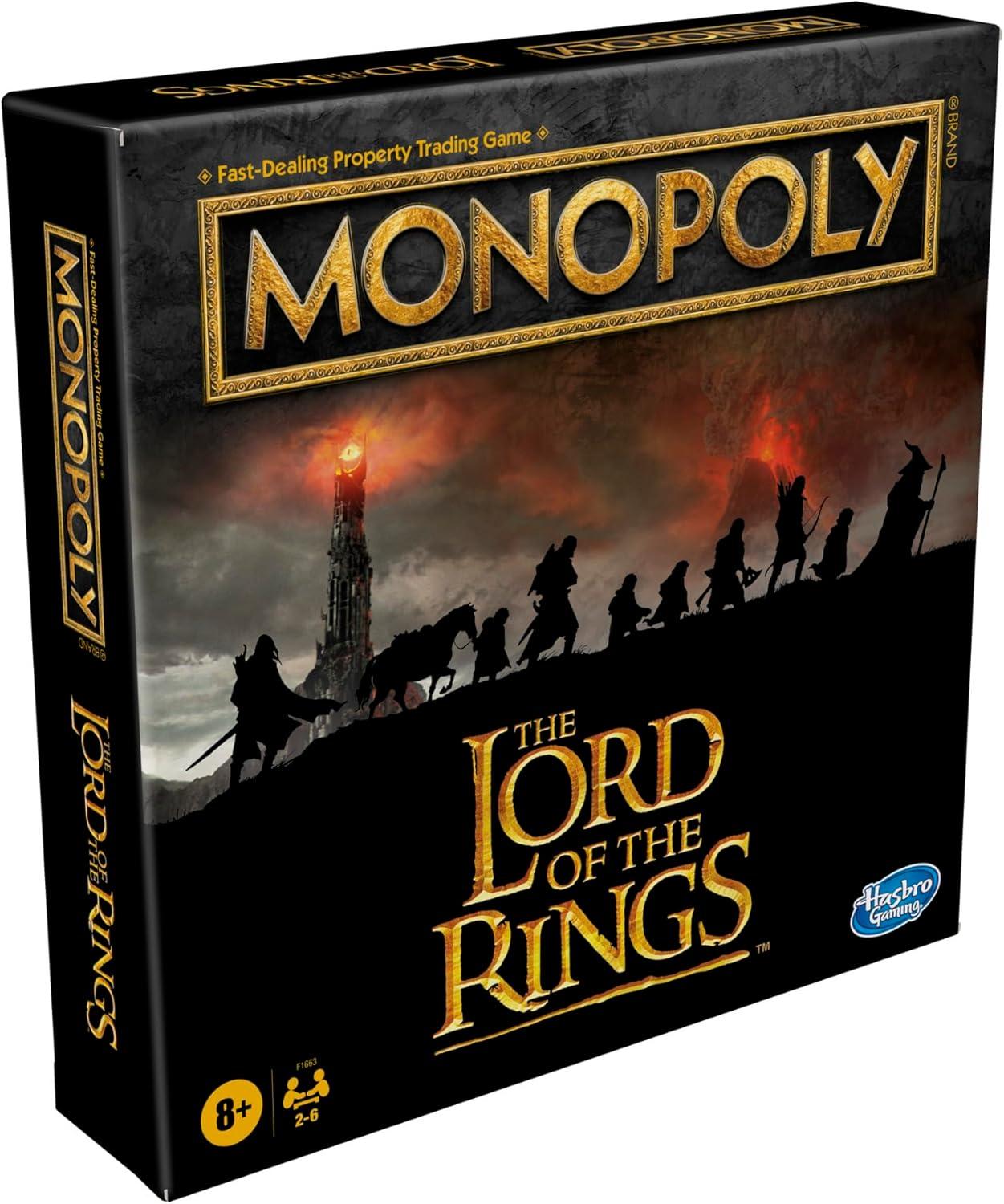 imageHasbro Gaming Monopoly The Lord of The Rings Edition Board Game Inspired by The Movie Trilogy Play as a Member of The Fellowship Ages 8 and Up Amazon ExclusiveThe Lord of the Rings