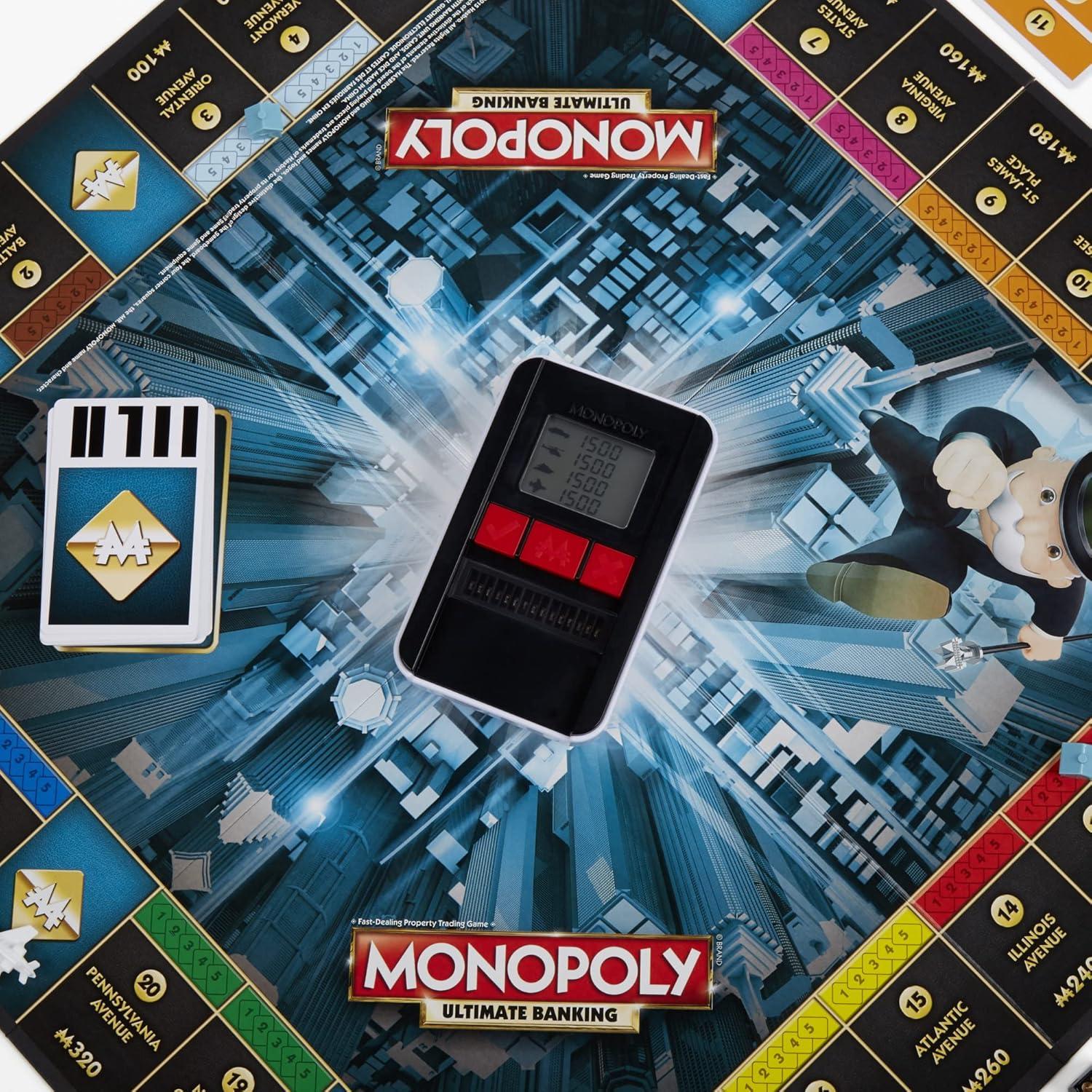 imageHasbro Gaming Monopoly Ultimate Banking Edition Board Game for Families and Kids Ages 8 and Up Electronic Banking Unit Amazon Exclusiveexclusive