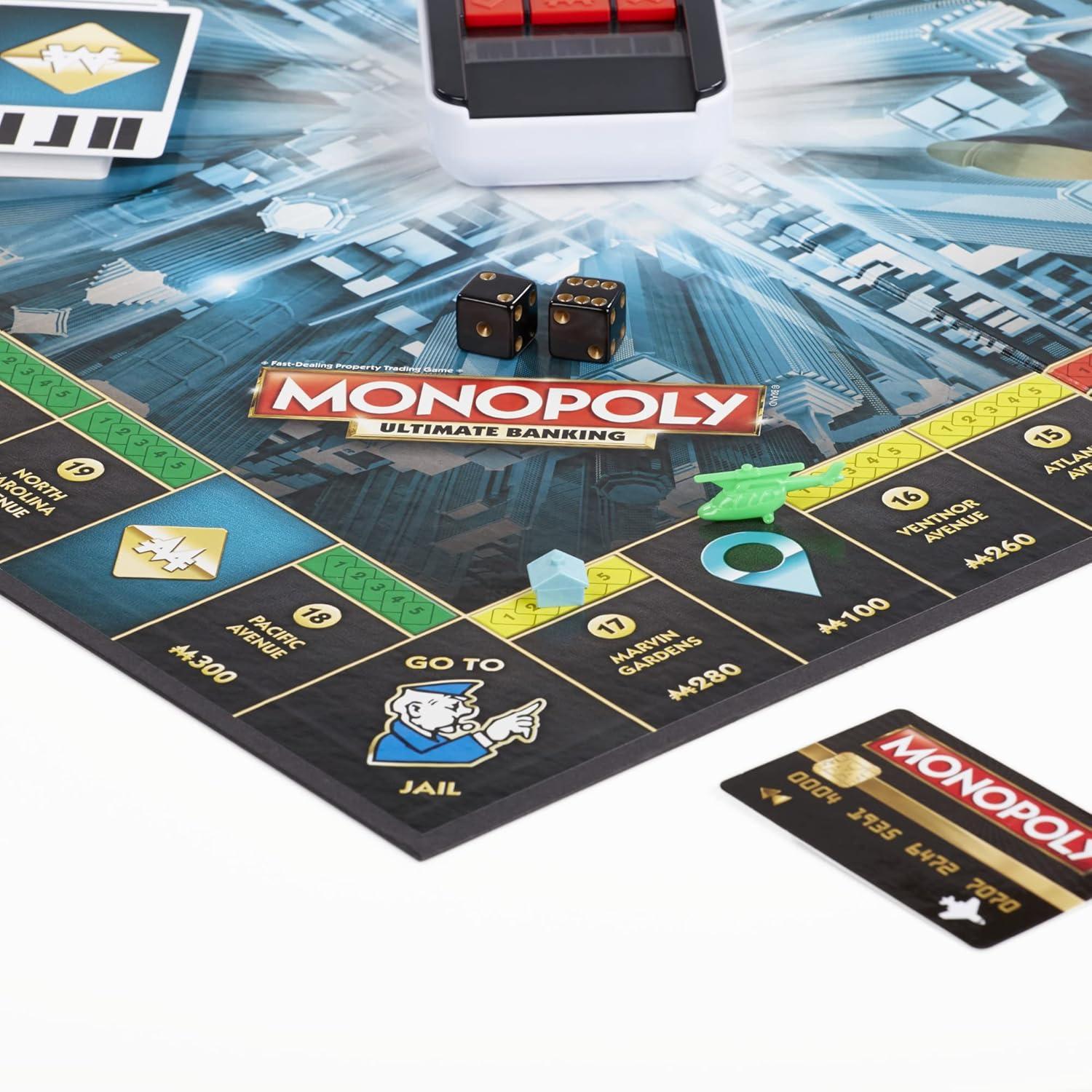imageHasbro Gaming Monopoly Ultimate Banking Edition Board Game for Families and Kids Ages 8 and Up Electronic Banking Unit Amazon Exclusiveexclusive