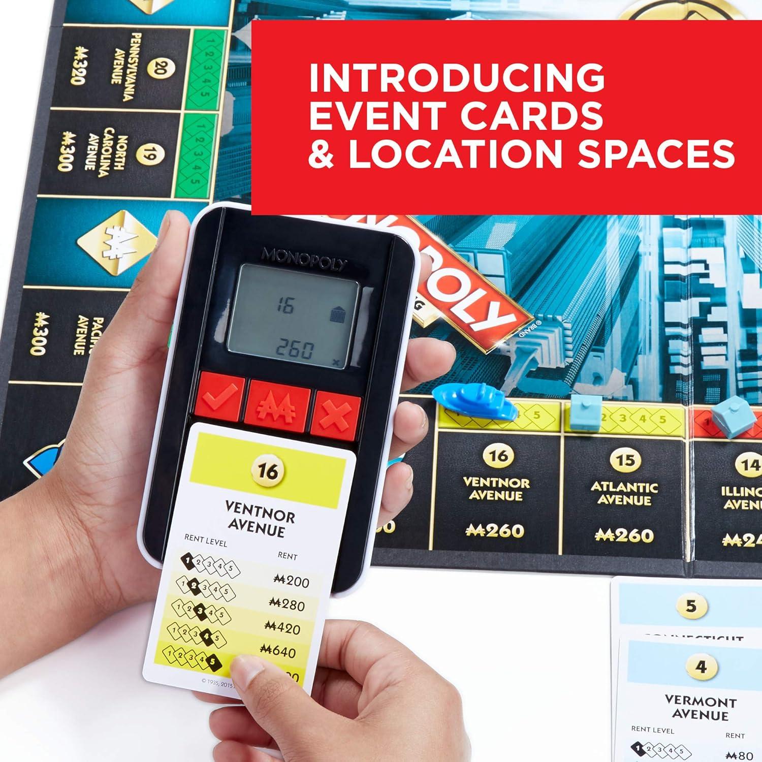 imageHasbro Gaming Monopoly Ultimate Banking Edition Board Game for Families and Kids Ages 8 and Up Electronic Banking Unit Amazon Exclusiveexclusive