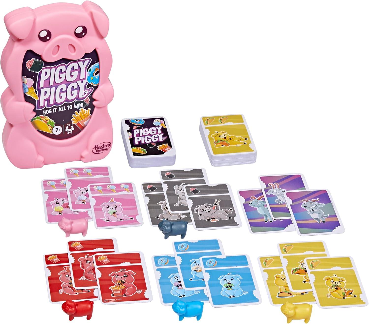 imageHasbro Gaming Piggy Piggy Card Game Family Games for Kids Teens and Adults 2 to 6 Players I 20 Mins Average QuickPlaying Travel Games Fun Summer Activities Vacation Essentials Ages 7