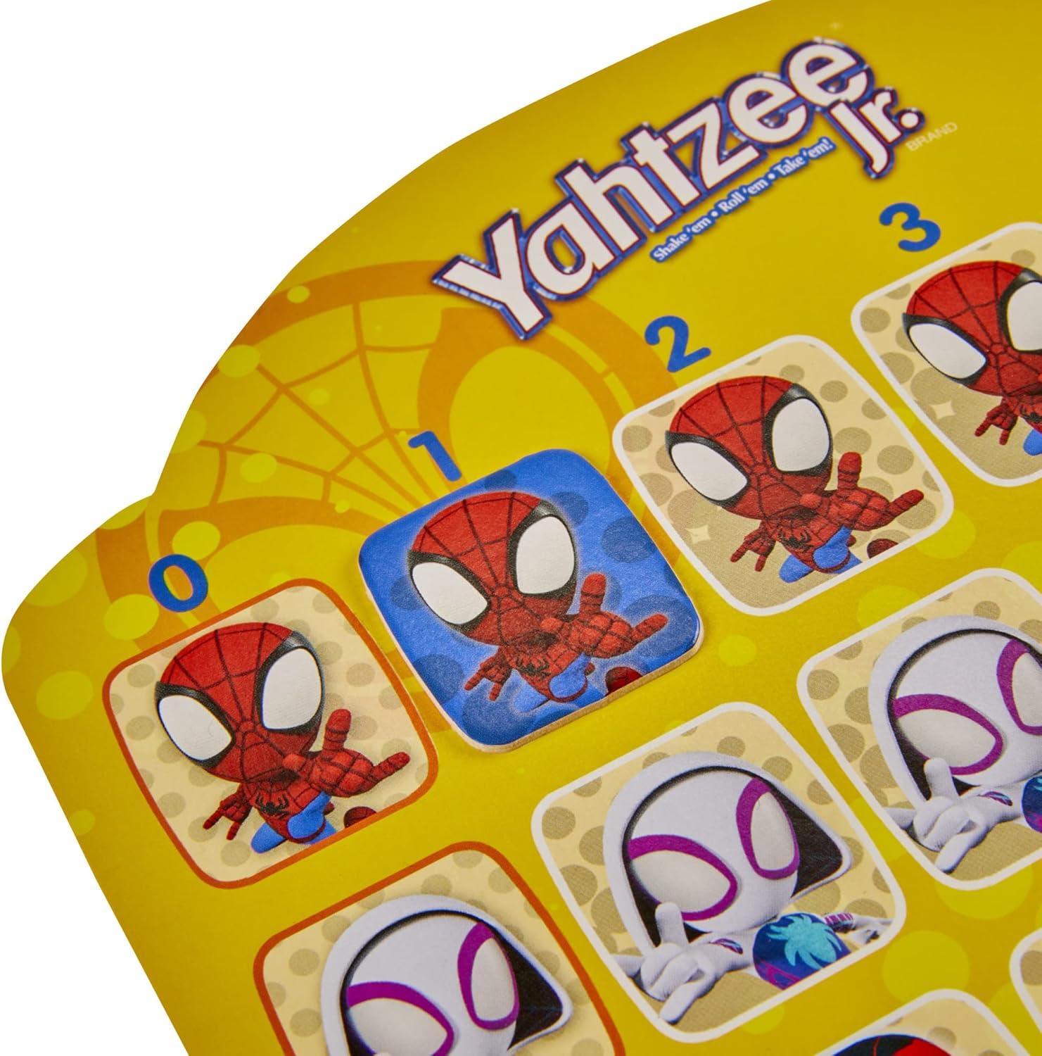 imageHasbro Gaming Spidey and His Amazing Friends Yahtzee JrMarvel Edition Board Game for Kids Ages 4 and Up Amazon Exclusive