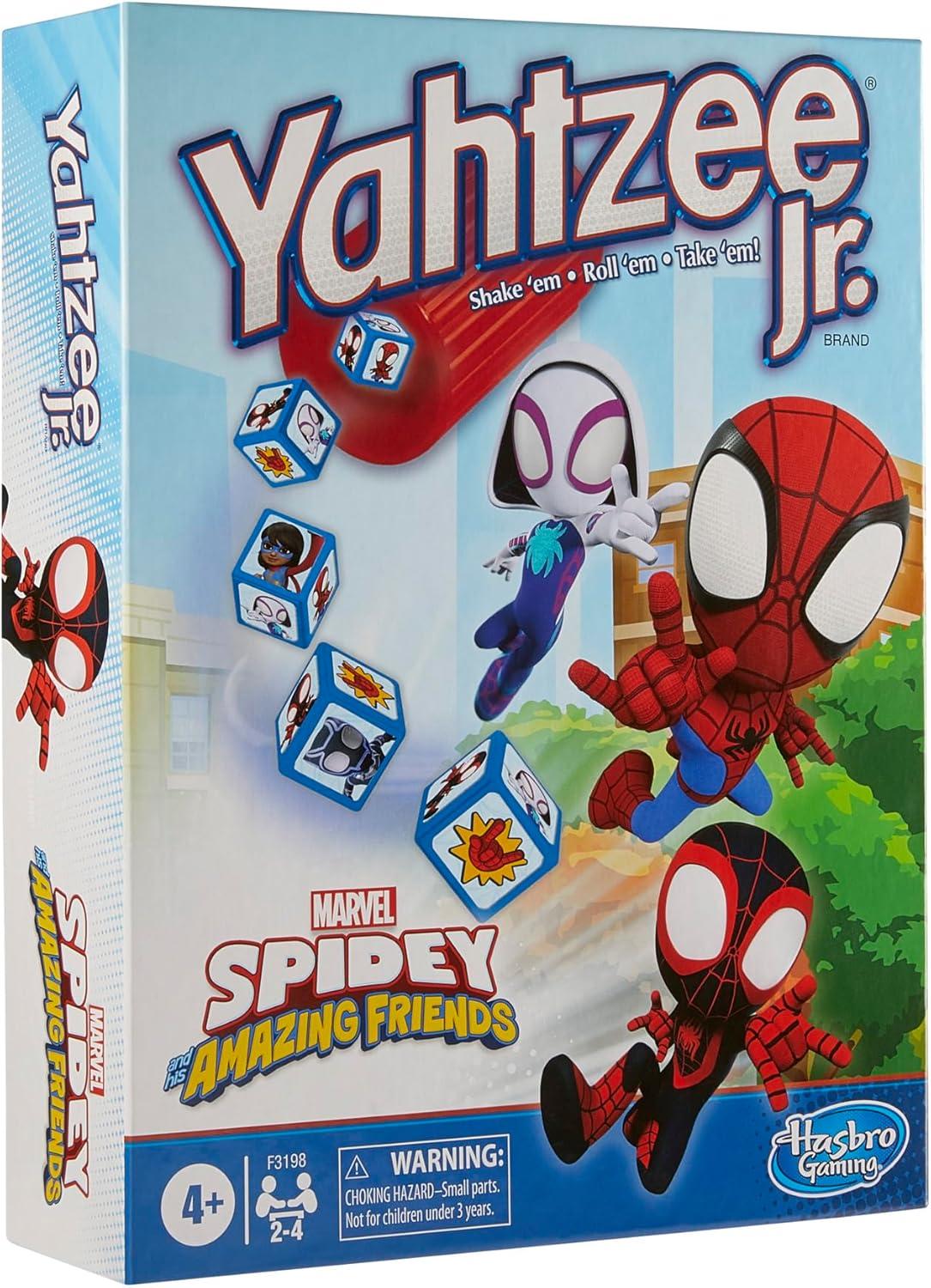 imageHasbro Gaming Spidey and His Amazing Friends Yahtzee JrMarvel Edition Board Game for Kids Ages 4 and Up Amazon Exclusive