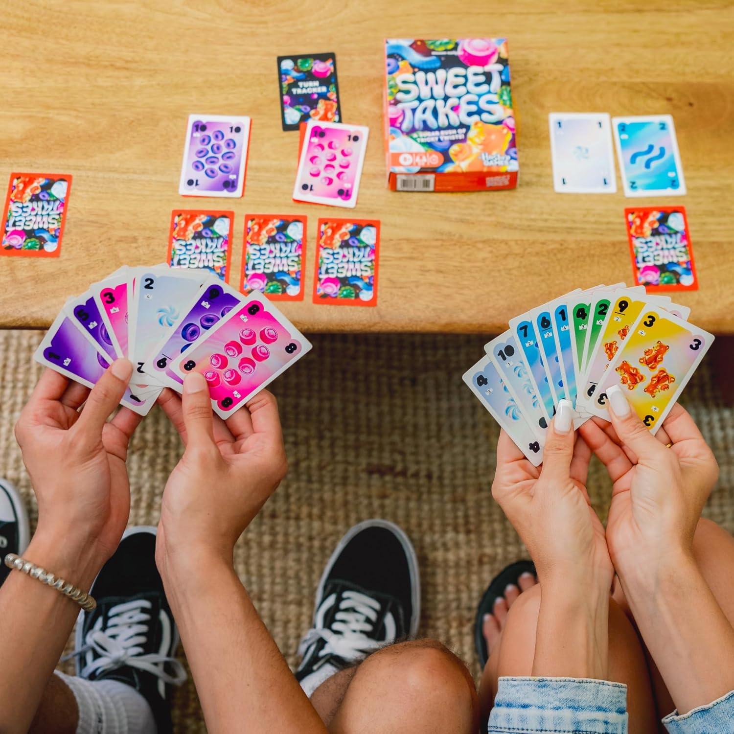 imageHasbro Gaming Sweet Takes Game Candy Themed Family Card Game for Kids Teens and Adults 2 to 5 Players 30 Mins Fun Summer Activities Vacation Travel Essentials Ages 8