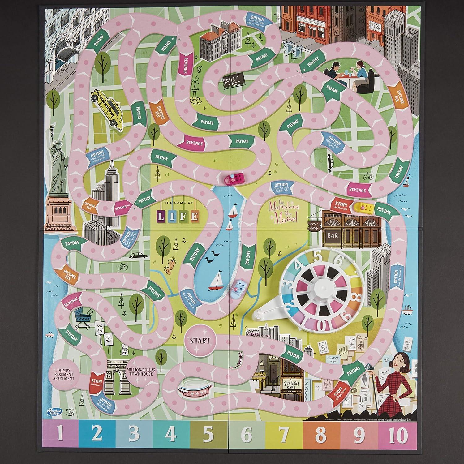 imageHasbro Gaming The Game of Life The Marvelous Mrs Maisel Edition Board Game Inspired by The Amazon Original Prime Video Series