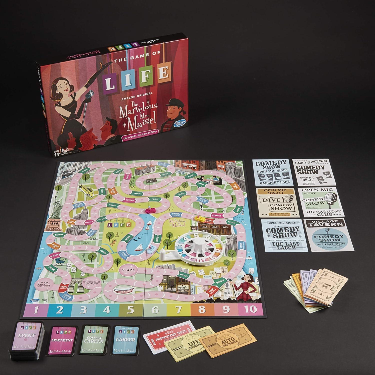 imageHasbro Gaming The Game of Life The Marvelous Mrs Maisel Edition Board Game Inspired by The Amazon Original Prime Video Series
