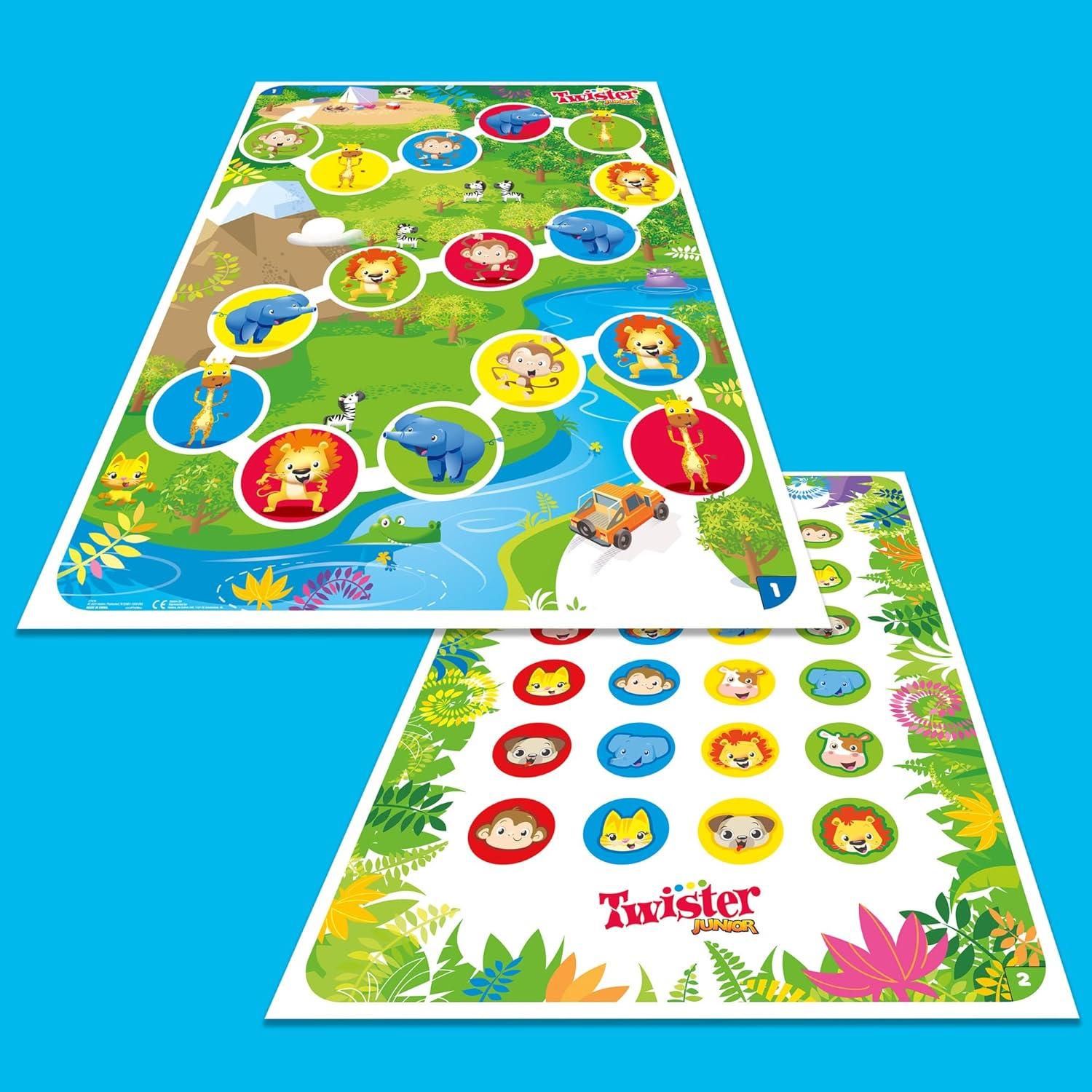 imageHasbro Gaming Twister Junior Game Animal Adventure 2Sided Mat 2 Games in 1 Party Game for Kids Ages 3 and Up and 24 Players Amazon Exclusive