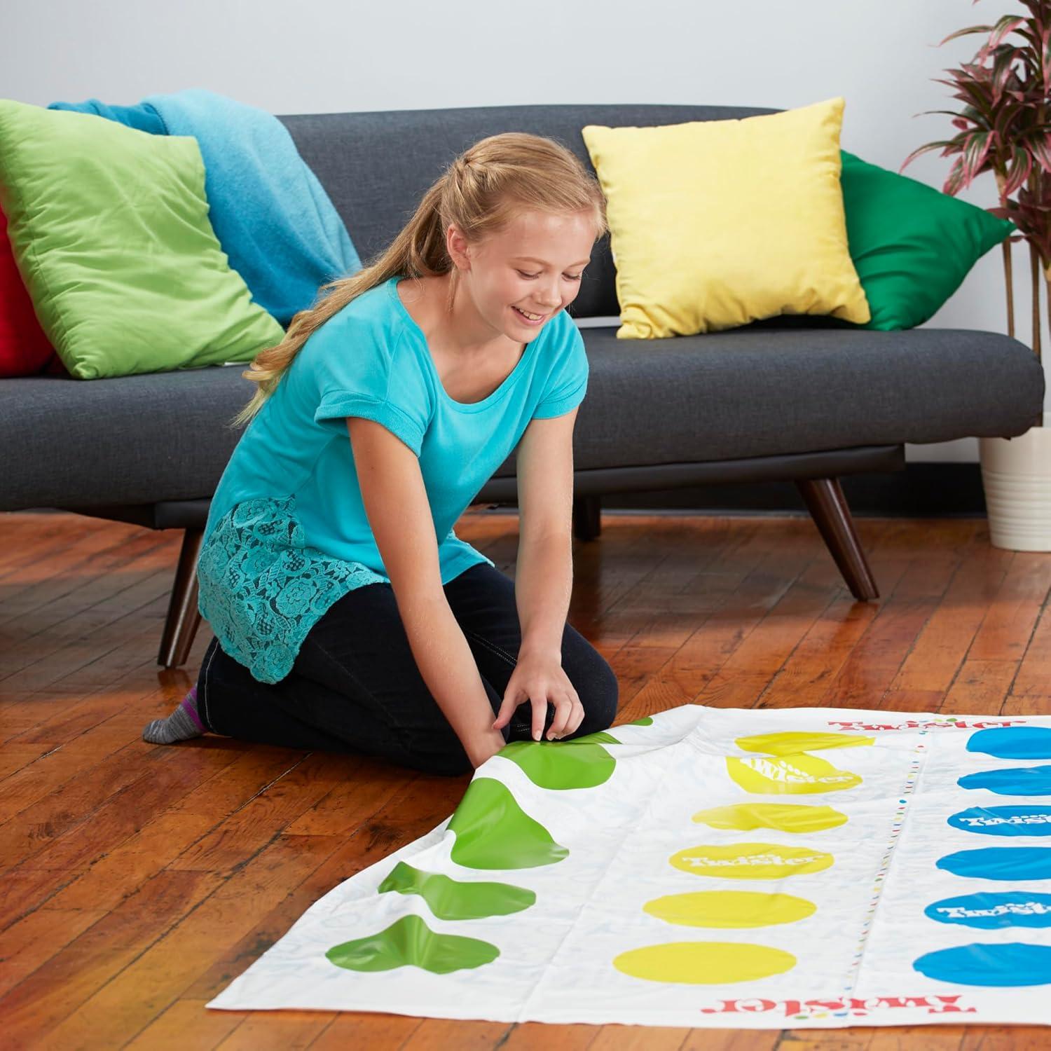 imageHasbro Gaming Twister Ultimate Bigger Mat More Colored Spots Family Kids Party Game Age 6 Compatible with Alexa Amazon Exclusive
