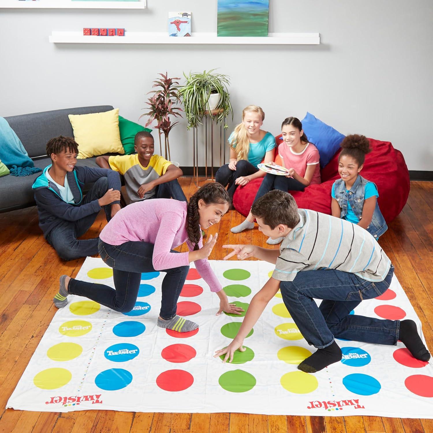 imageHasbro Gaming Twister Ultimate Bigger Mat More Colored Spots Family Kids Party Game Age 6 Compatible with Alexa Amazon Exclusive