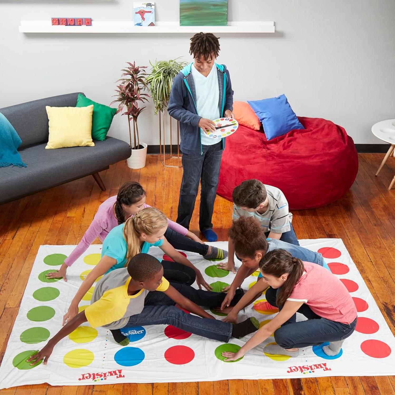 imageHasbro Gaming Twister Ultimate Bigger Mat More Colored Spots Family Kids Party Game Age 6 Compatible with Alexa Amazon Exclusive