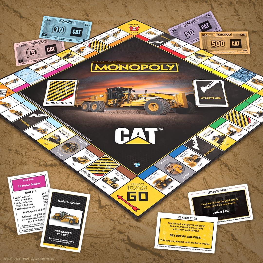 imageMonopoly Caterpillar Play as Hard Hat Tool Bag Work Boot ampamp More Officially Licensed and Collectible Monopoly Game Based On Caterpillar Company for 26 Players