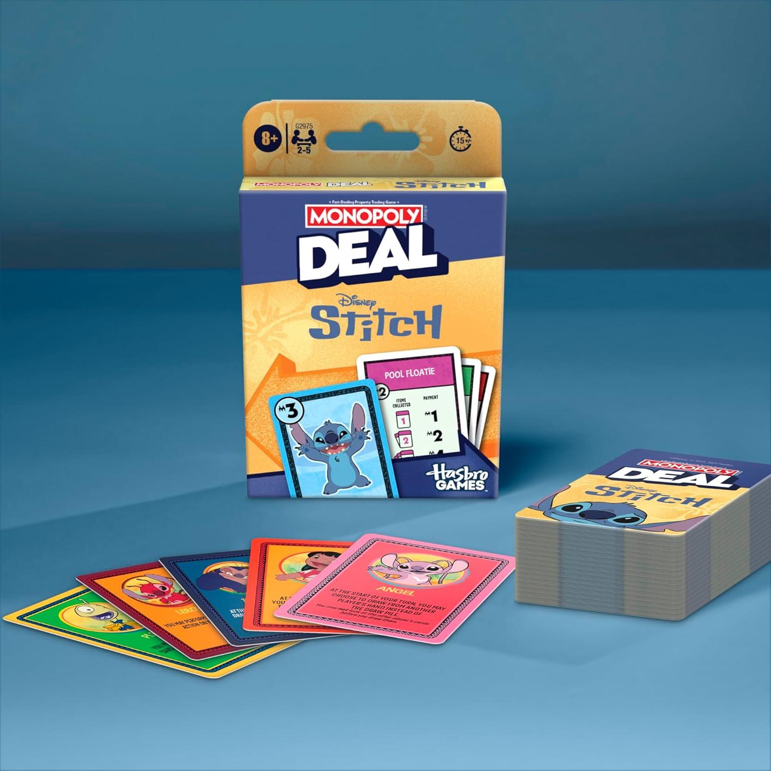 imageMonopoly Deal Disney Stitch Edition Card Game Based on Disneys Lilo ampamp Stitch Officially Licensed Disney Kids Games Ages 8 25 Players