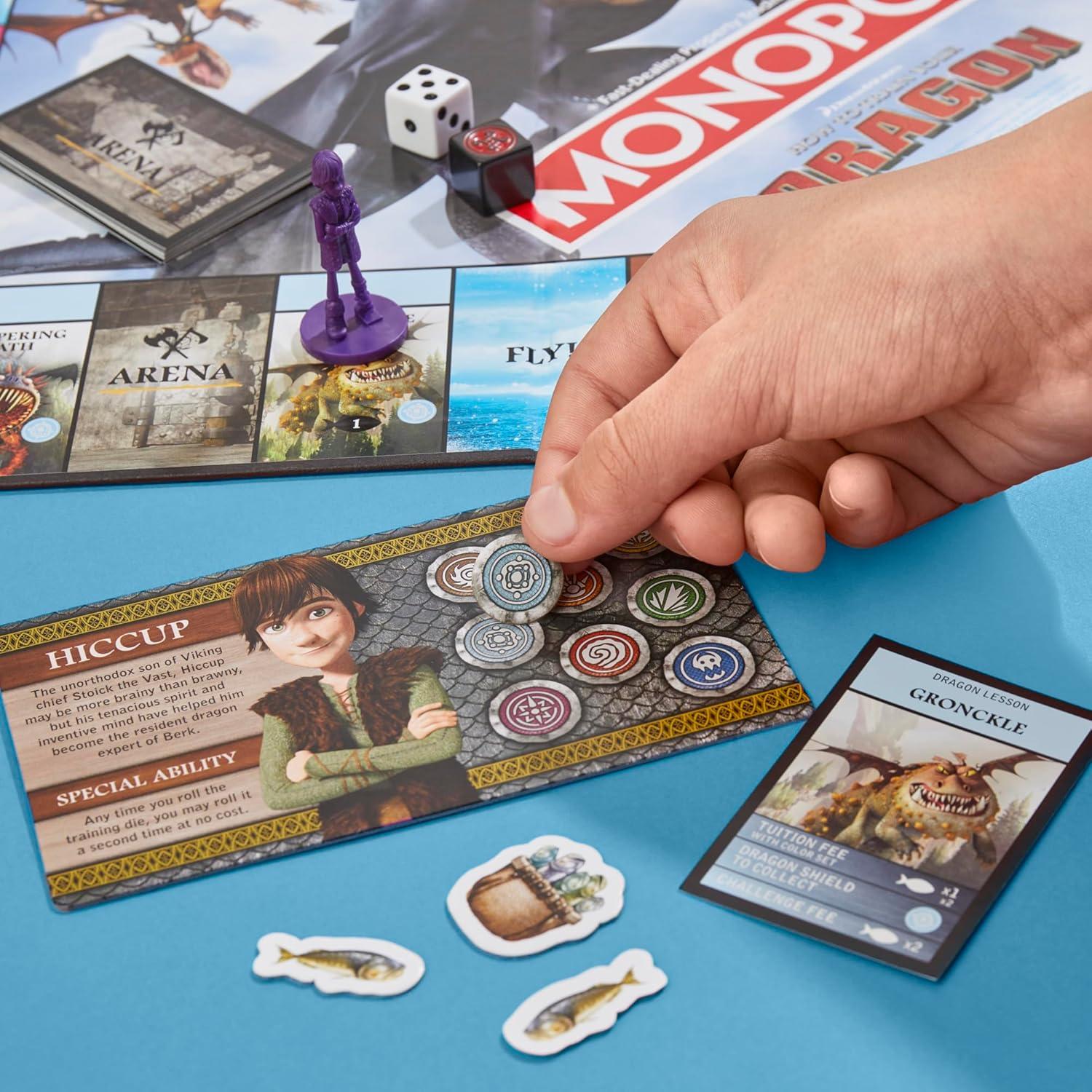 imageMonopoly DreamWorks How to Train Your Dragon Edition Board Game Ages 8 2 to 4 Players 45 Mins Fun Family Games for Kids Teens ampamp Adults Amazon Exclusive