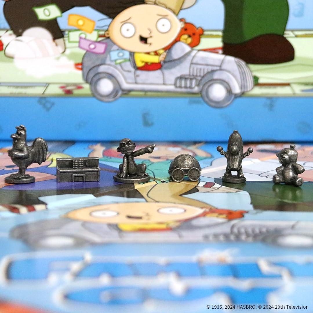 imageMonopoly Family Guy Board Game Featuring Banana Brian Giant Chicken Rupert and More Buy Sell Trade Quahogs Locations from McBurgertown to Wild West Ranch Officially Licensed Family Guy Game