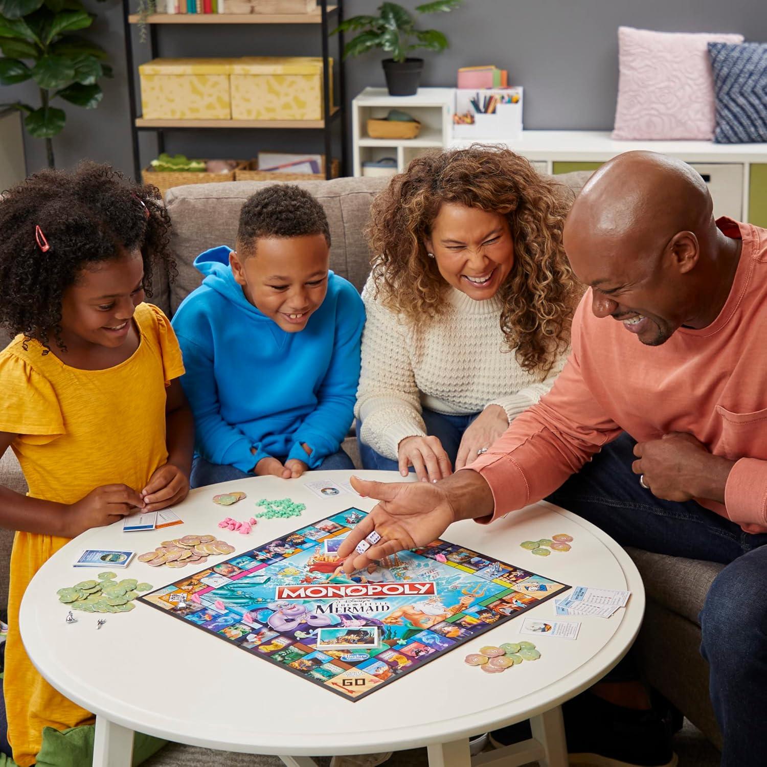 imageMonopoly Hasbro Gaming Disneys The Little Mermaid Edition Board Game 26 Players for Family and Kids Ages 8 with 6 Themed Tokens Amazon ExclusiveBoard Games