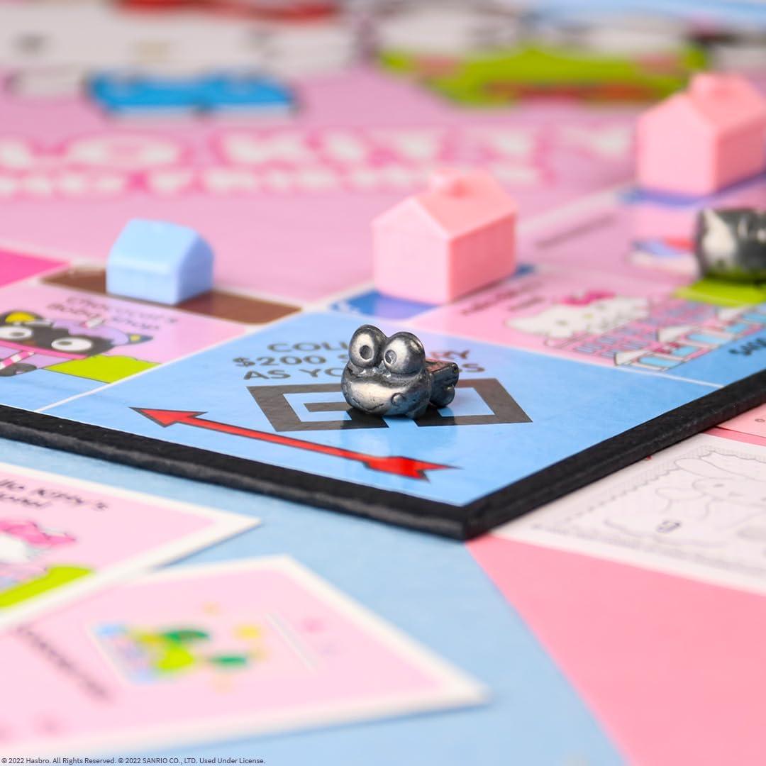 imageMonopoly Hello Kitty and Friends Buy Sell Trade Buildings from The Animated Series Featuring My Melody BadtzMaru Keroppi Classic Monopoly Game OfficiallyLicensed Hello Kitty Merchandise