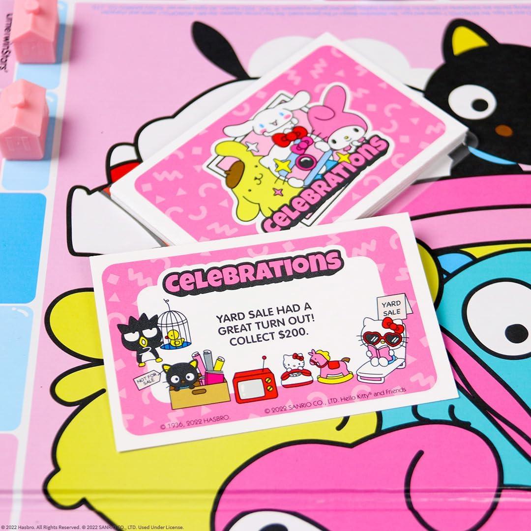 imageMonopoly Hello Kitty and Friends Buy Sell Trade Buildings from The Animated Series Featuring My Melody BadtzMaru Keroppi Classic Monopoly Game OfficiallyLicensed Hello Kitty Merchandise