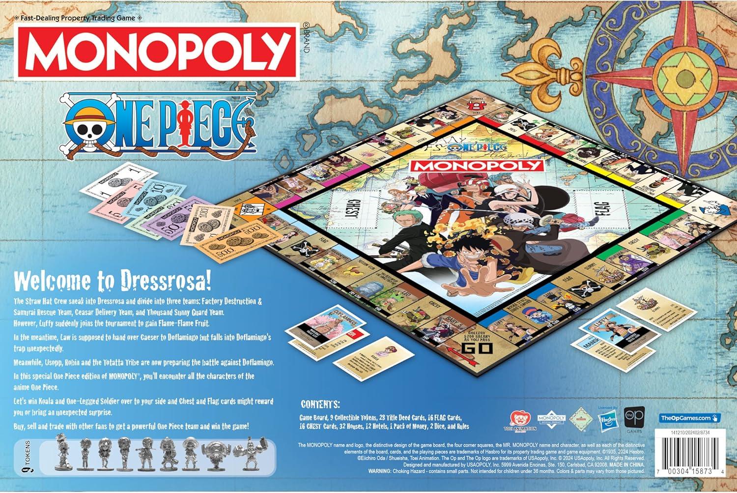 imageMonopoly One Piece Edition Board Game Buy Sell Trade with Popular Characters from The Manga ampamp Anime Series Featuring 9 Miniature Tokens Officially Licensed Merchandise and Collectible