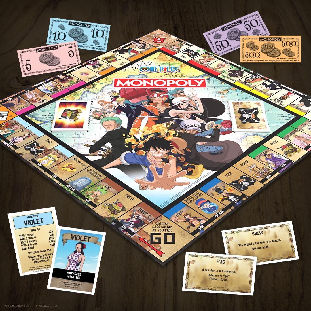 imageMonopoly One Piece Edition Board Game Buy Sell Trade with Popular Characters from The Manga ampamp Anime Series Featuring 9 Miniature Tokens Officially Licensed Merchandise and Collectible