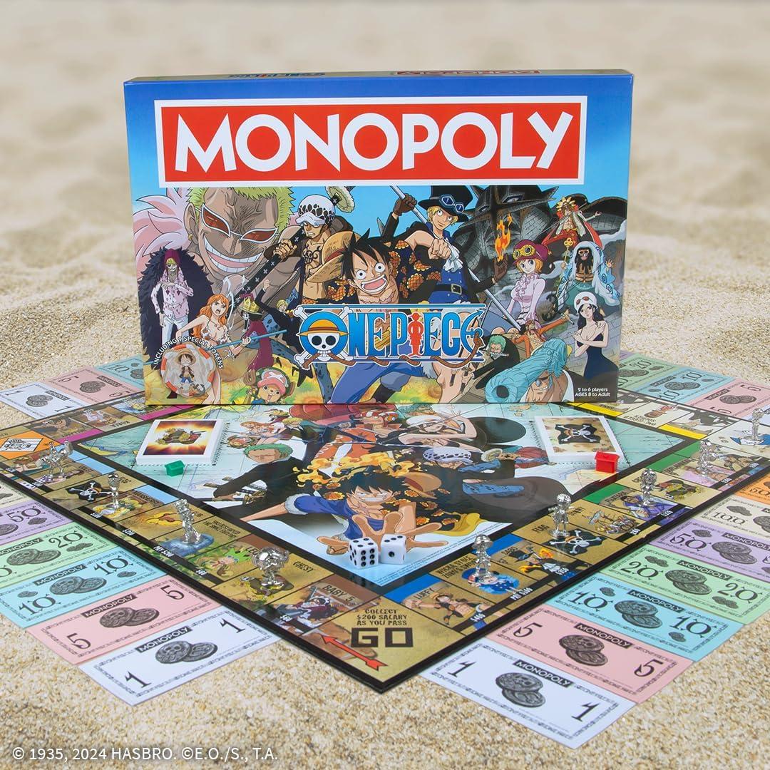 imageMonopoly One Piece Edition Board Game Buy Sell Trade with Popular Characters from The Manga ampamp Anime Series Featuring 9 Miniature Tokens Officially Licensed Merchandise and Collectible