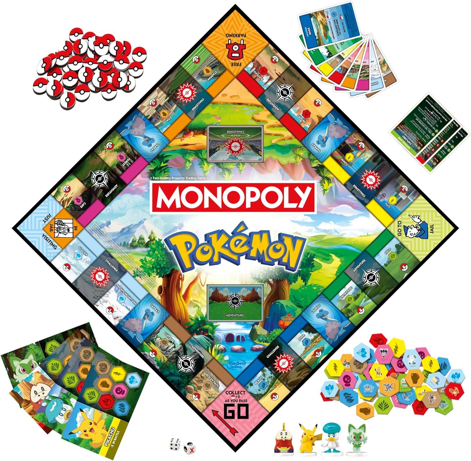 imageMonopoly Pokmon Edition Board Game Ages 8 and Up 2 to 4 Players Kids Games for Pokmon Fans Fun Family Games 45 Mins Avg