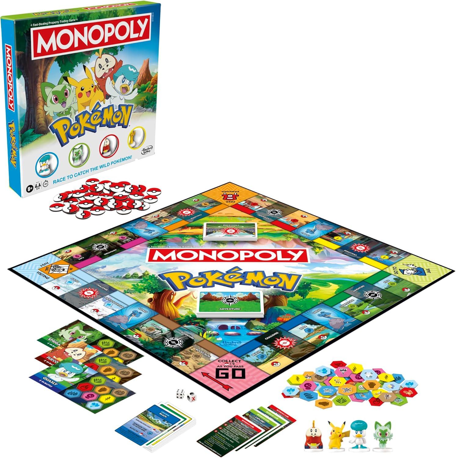 imageMonopoly Pokmon Edition Board Game Ages 8 and Up 2 to 4 Players Kids Games for Pokmon Fans Fun Family Games 45 Mins Avg