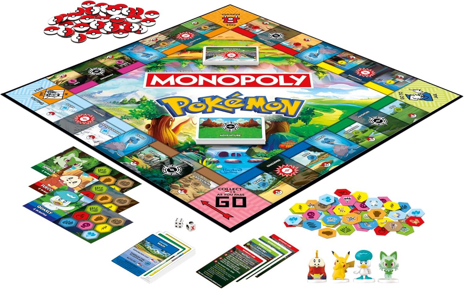 imageMonopoly Pokmon Edition Board Game Ages 8 and Up 2 to 4 Players Kids Games for Pokmon Fans Fun Family Games 45 Mins Avg